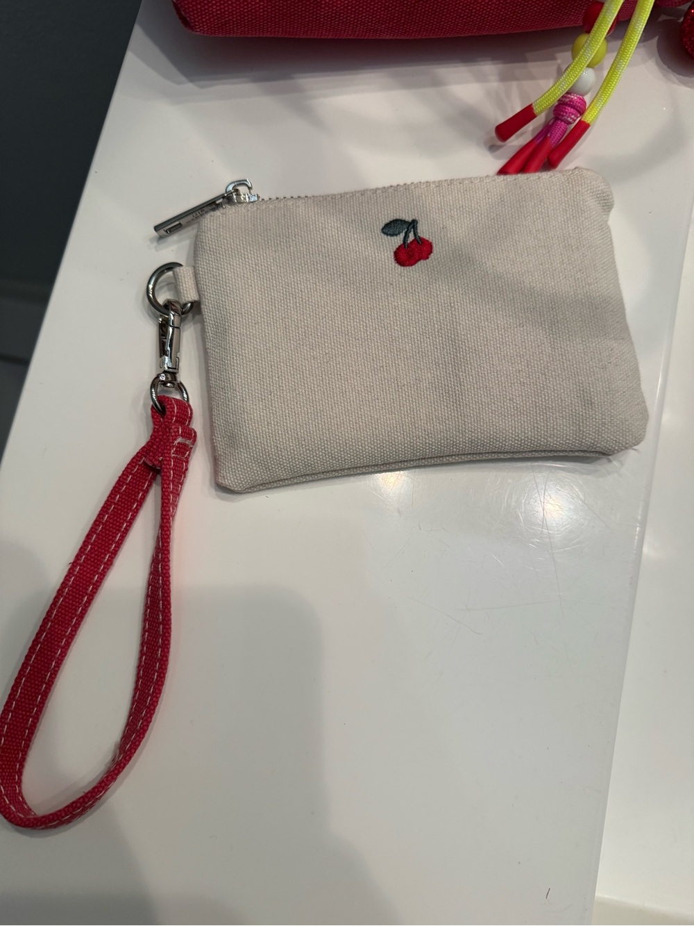 Madden Girl Cherry Canvas Tote in Red and Cream - Picture 4 of 4